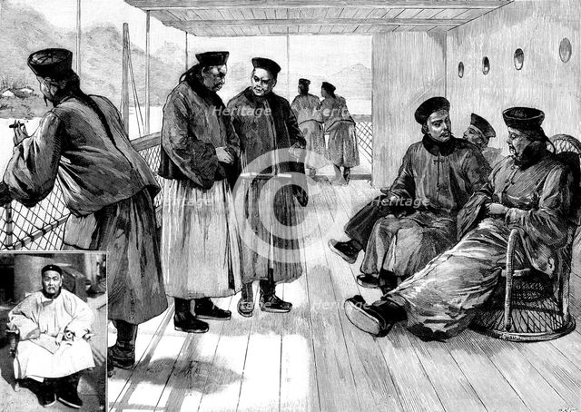 Chang Yen Hoon, Chinese peace envoy, on board the "Empress of China", 1895. Creator: P Naumann.