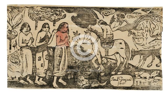 Change of Residence, from the Suite of Late Wood-Block Prints, 1899. Creator: Paul Gauguin.