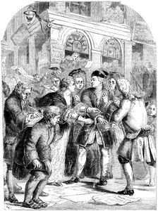Change Alley, Singapore, during the frenzy of the South Sea Bubble, c1720 (19th century)