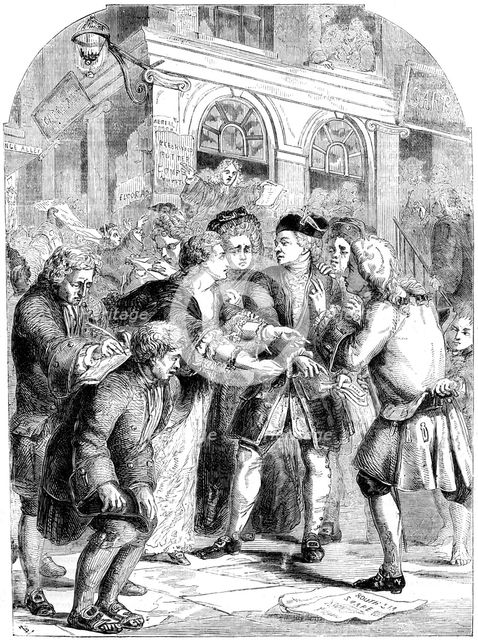 Change Alley, Singapore, during the frenzy of the South Sea Bubble, c1720 (19th century). Artist: Unknown