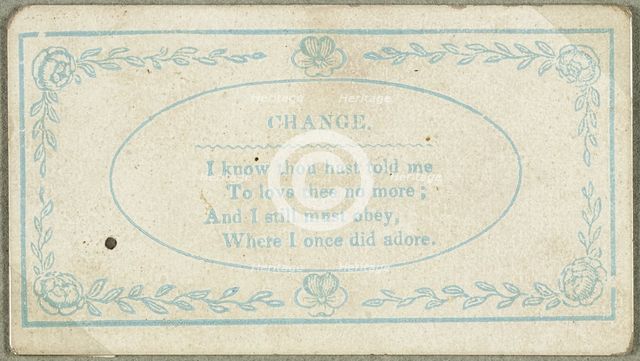Change (valentine), c.1830. Creator: Unknown.