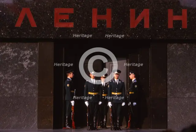 Changing Guard at Lenins Tomb, Red Square, Moscow, 20th century. Artist: CM Dixon.