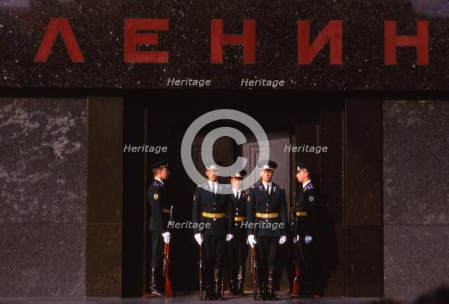 Changing Guard at Lenins Tomb, Red Square, Moscow, 20th century. Artist: CM Dixon.