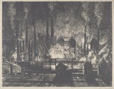 Changing Shifts, Charleroi, 1911. Creator: Joseph Pennell