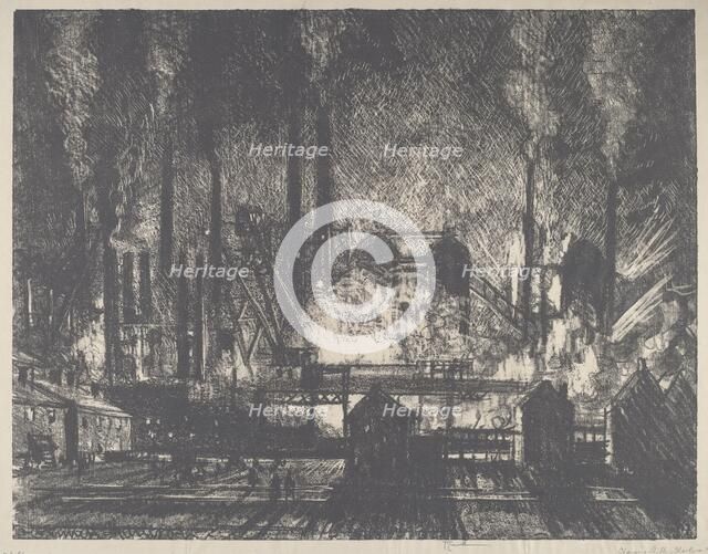 Changing Shifts, Charleroi, 1911. Creator: Joseph Pennell.