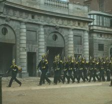 Changing the Guard at the Palace, Stockholm, Sweden, late 19th-early 20th century. Creator: Fradelle & Young