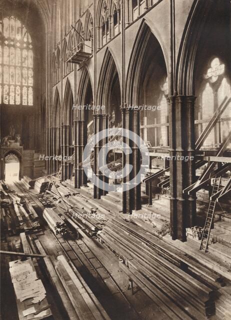 'Changing the Interior of the Abbey', 1937. Artist: Unknown.