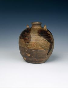 Changsha stoneware jar, Late Tang or Five Dynasties, China, 9th-10th century. Creator: Unknown