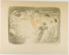 Chansons de femmes, cover for a book by Paul Delmet, 1897. Creator: Theophile Alexandre Steinlen