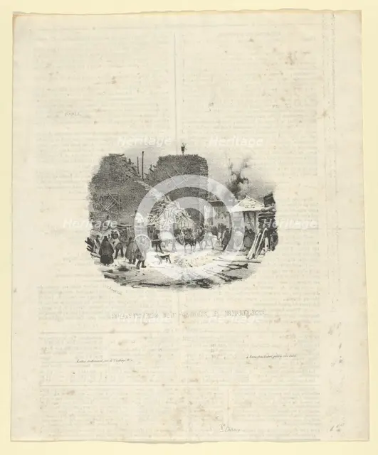 Chantier de Bois a Bruler, 19th century. Creators: Victor Adam, Benard.