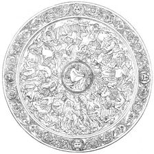 Chased silver shield, by Lambert, in the International Exhibition, 1862. Creator: Unknown