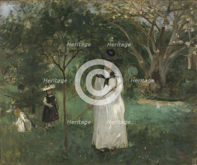 Chasse aux papillons (The Butterfly Hunt), 1874. Creator: Morisot, Berthe (1841-1895).