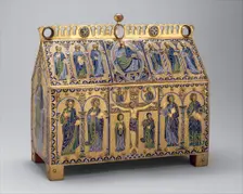 Chasse with the Crucifixion and Christ in Majesty, French, ca. 1180-90. Creators: Unknown, Jesus Christ