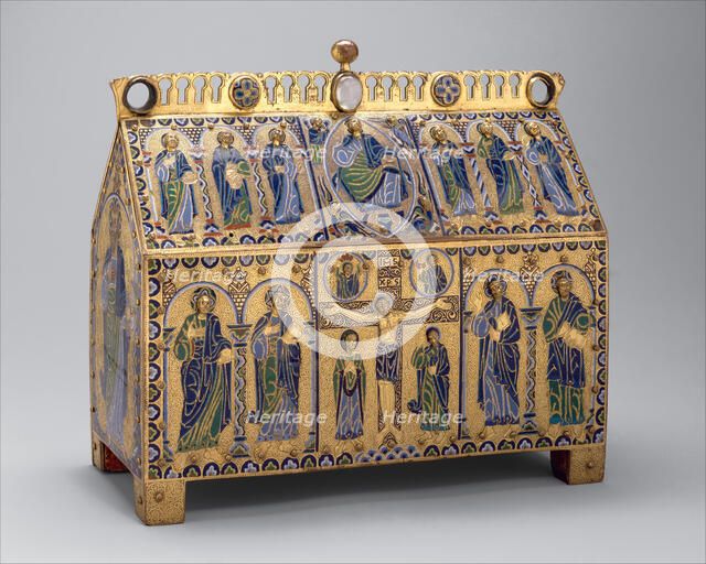Chasse with the Crucifixion and Christ in Majesty, French, ca. 1180-90. Creators: Unknown, Jesus Christ.