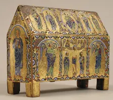 Chasse with The Crucifixion and Christ in Majesty, French, ca. 1190. Creator: Unknown