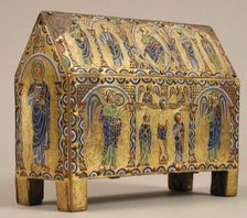 Chasse with The Crucifixion and Christ in Majesty, French, ca. 1190. Creator: Unknown