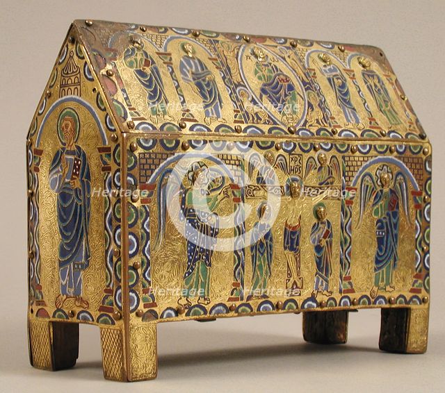 Chasse with The Crucifixion and Christ in Majesty, French, ca. 1190. Creator: Unknown.