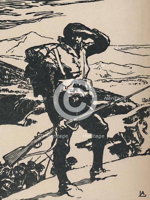 'Chasseur Alpin Regardant La Plaine Du Rhin', 1919. Artist: Auguste Lepere.