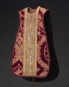 Chasuble, 18th century; (velvet) about 1475; (ophreys) 1500-1550. Creator: Unknown