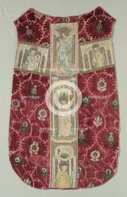 Chasuble Back with Embroidered Orphrey Band, 1415-1425. Creator: Unknown.
