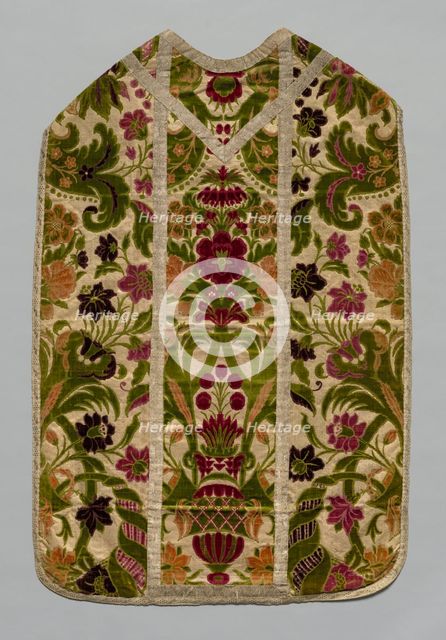 Chasuble, Stole, Burse(Corporal Case), and Maniple, c 1600- 1700. Creator: Unknown.