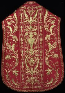 Chasuble, Stole, Maniple, and Burse, Italy, 1775/1825. Creator: Unknown
