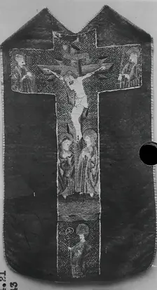 Chasuble with The Crucifixion, Holy Women and Saints, German, early 17th century. Creator: Unknown