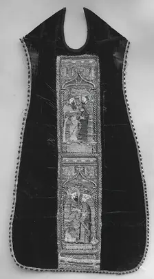 Chasuble with Virgin and Child, Apostles and Prophets, French, 15th century. Creator: Unknown