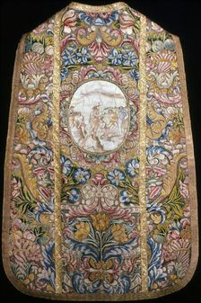Chasuble with Medallion Depicting John the Baptist, Italy, 1575/1625. Creator: Unknown