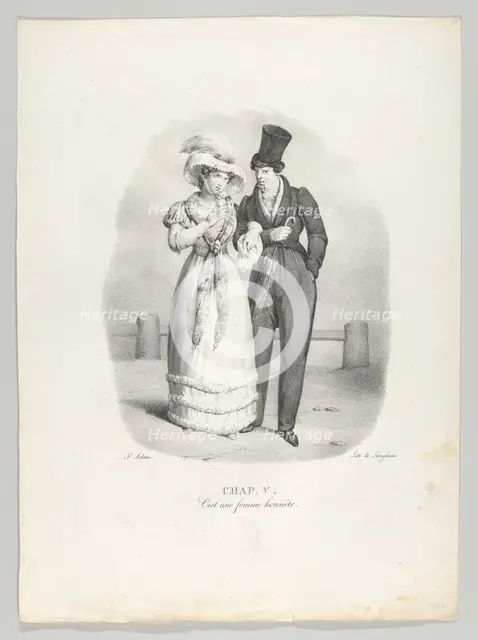 Chap. V: C'est une femme honnête (She is an honest woman), 1824. Creator: Victor Adam.