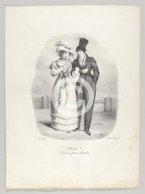 Chap. V: C'est une femme honnête (She is an honest woman), 1824. Creator: Victor Adam.