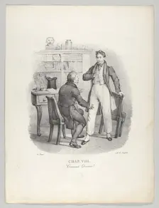 Chap. VIII: Comment Docteur! (What, Doctor?), 1824. Creator: Victor Adam