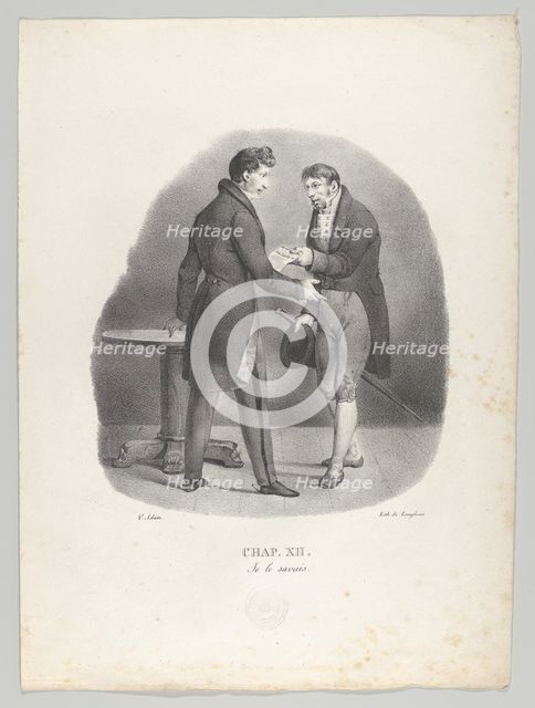 Chap. XII: Je le savais (I thought as much), 1824. Creator: Victor Adam.