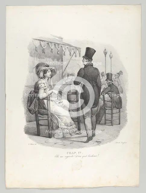 Chap. IV: Elle me regard! Dieu quel bonheur! (She notices me! What happiness!), 1824. Creator: Victor Adam.