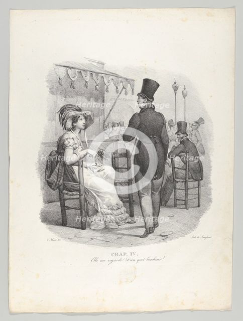 Chap. IV: Elle me regard! Dieu quel bonheur! (She notices me! What happiness!), 1824. Creator: Victor Adam.
