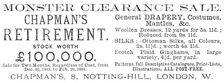 Chapman's Monster Clearance Sale, 1883. Creator: Unknown