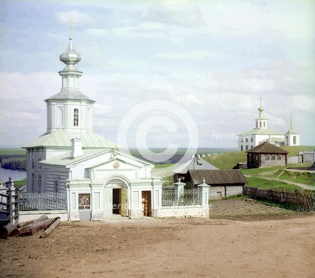 Chapel of Our Savior on the site of dead soldiers, in the city of Cherdyn, 1910. Creator: Sergey Mikhaylovich Prokudin-Gorsky.
