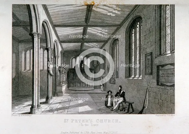 Chapel of of St Peter ad Vincula, Tower of London, 1837. Artist: John Le Keux