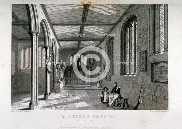 Chapel of of St Peter ad Vincula, Tower of London, 1837. Artist: John Le Keux