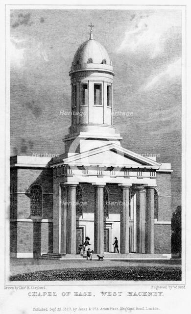 Chapel of ease, West Hackney, London, 1827.Artist: W Bond