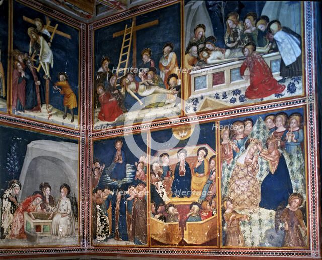 Chapel of Saint Michael or 'day cell', 1346. Oil Paintings by Ferrer i Bassa in the Monastery of …