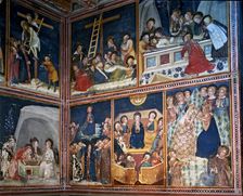Chapel of Saint Michael or day cell 1346. Oil Paintings by Ferrer i Bassa in the Monastery of …