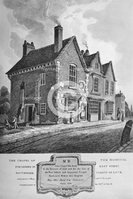 Chapel of the Hospital for Lepers in Kent Street, Southwark, c1813 (1906). Artist: C John M Whichelo.