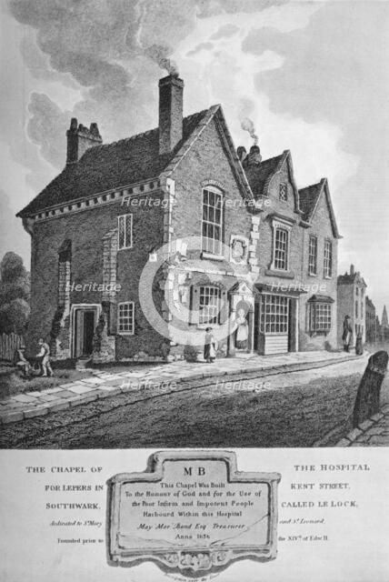 Chapel of the Hospital for Lepers in Kent Street, Southwark, c1813 (1906). Artist: C John M Whichelo.