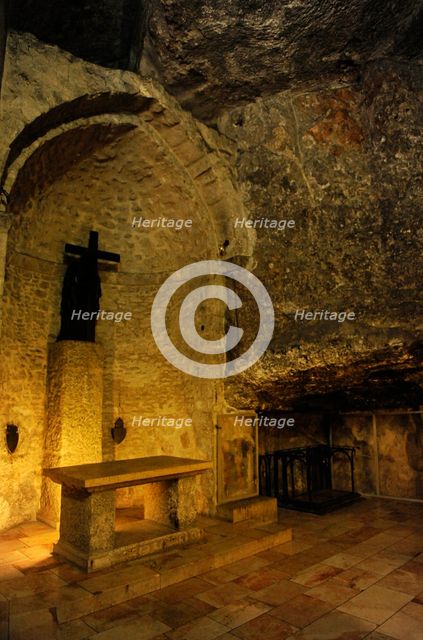 Chapel of the Invention of the Cross, Basilica of the Holy Sepulchre, Jerusalem, Israel, 2014. Creator: LTL.