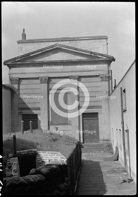 Chapel at Hull Trinity House and statue outside east front, Kingston upon Hull, 1941. Creator: George Bernard Wood.