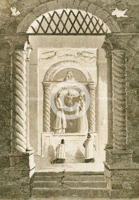 Chapel built in carved salt, Wieliczka Salt Mine, Krakow, Poland, 19th century. Creator: Unknown.