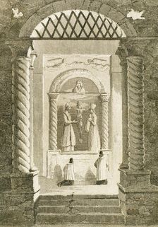 Chapel built in carved salt, Wieliczka Salt Mine, Krakow, Poland, 19th century. Creator: Unknown