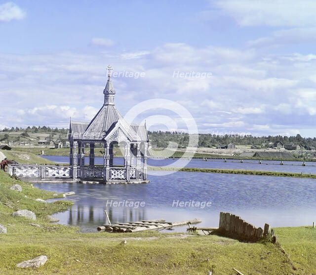 Chapel for water blessing, in the village of Deviatiny [Russian Empire], 1909. Creator: Sergey Mikhaylovich Prokudin-Gorsky.