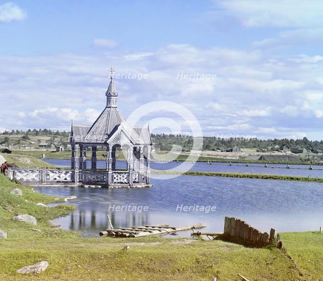 Chapel for water blessing, in the village of Deviatiny [Russian Empire], 1909. Creator: Sergey Mikhaylovich Prokudin-Gorsky.